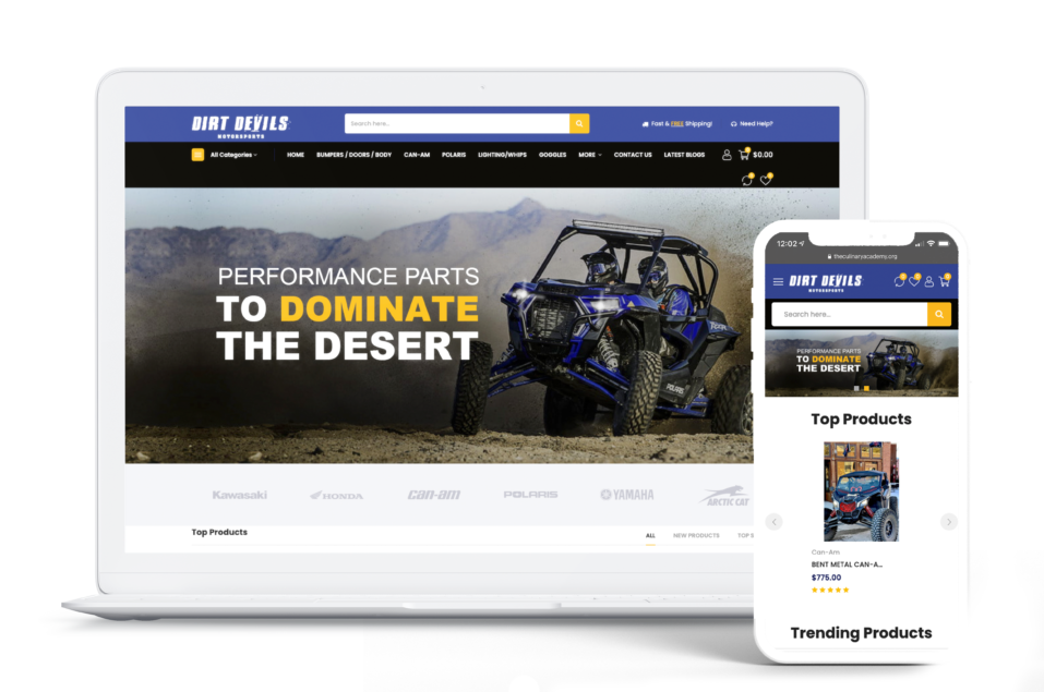 Dirt Devils Motorsports Custom OpenCart eCommerce Shopping Cart with POS System integration